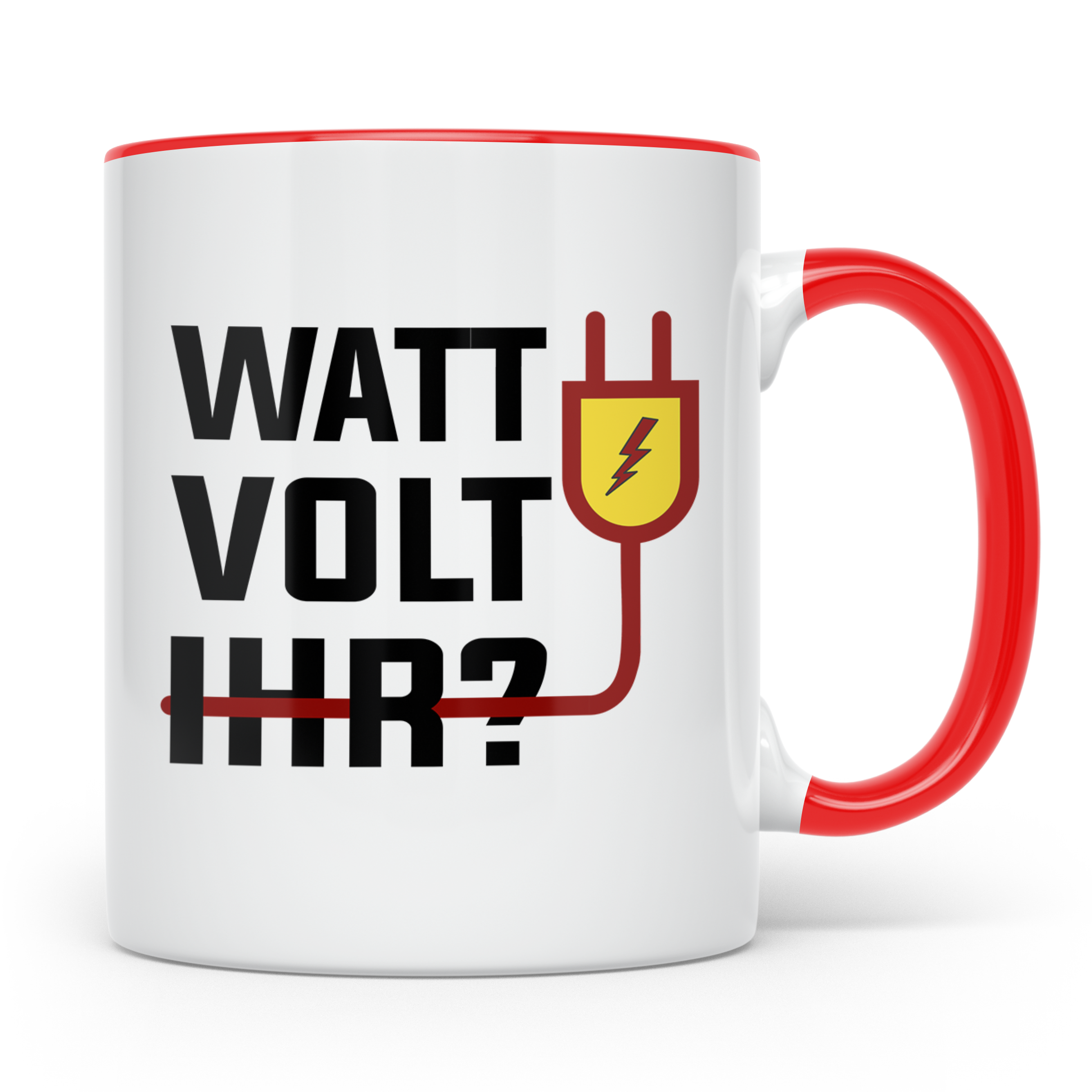 Elektriker Tasse - Stromschlag Gefahr - Techniker Geschenkid – Rot [farbe:rot]