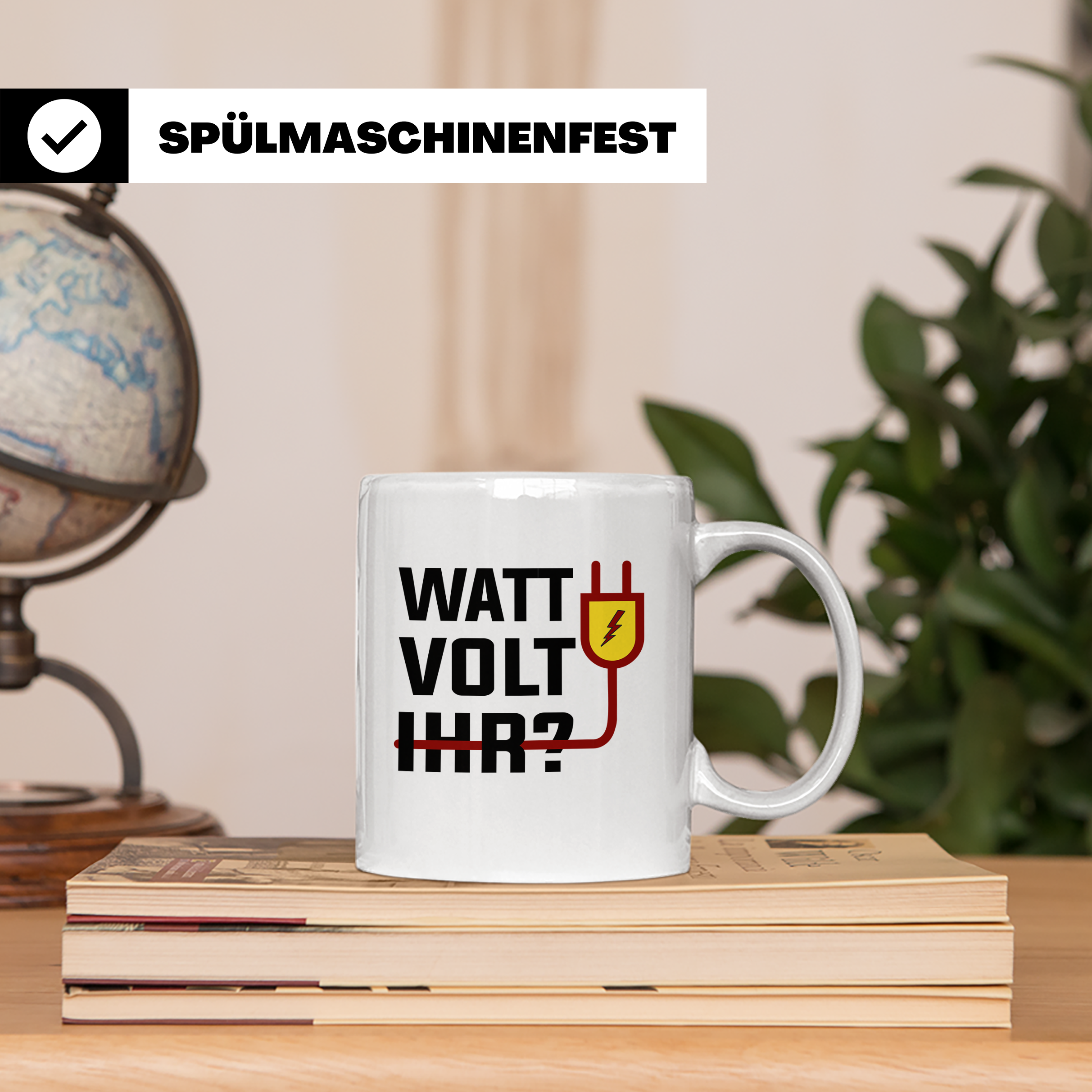 Elektriker Tasse - Stromschlag Gefahr - Techniker Geschenkid – Weiß [farbe:weiß]