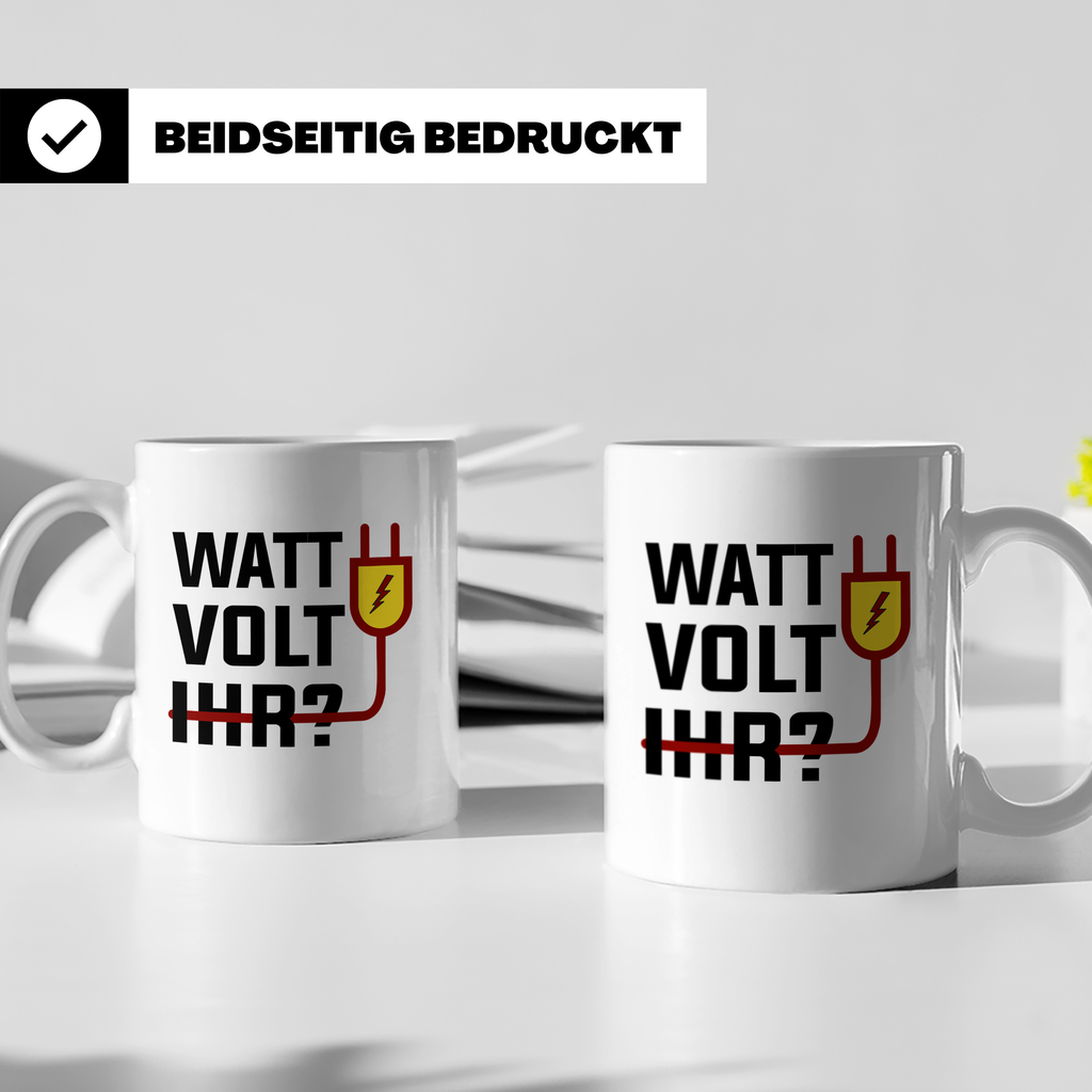 Elektriker Tasse - Stromschlag Gefahr - Techniker Geschenkid – Weiß [farbe:weiß]