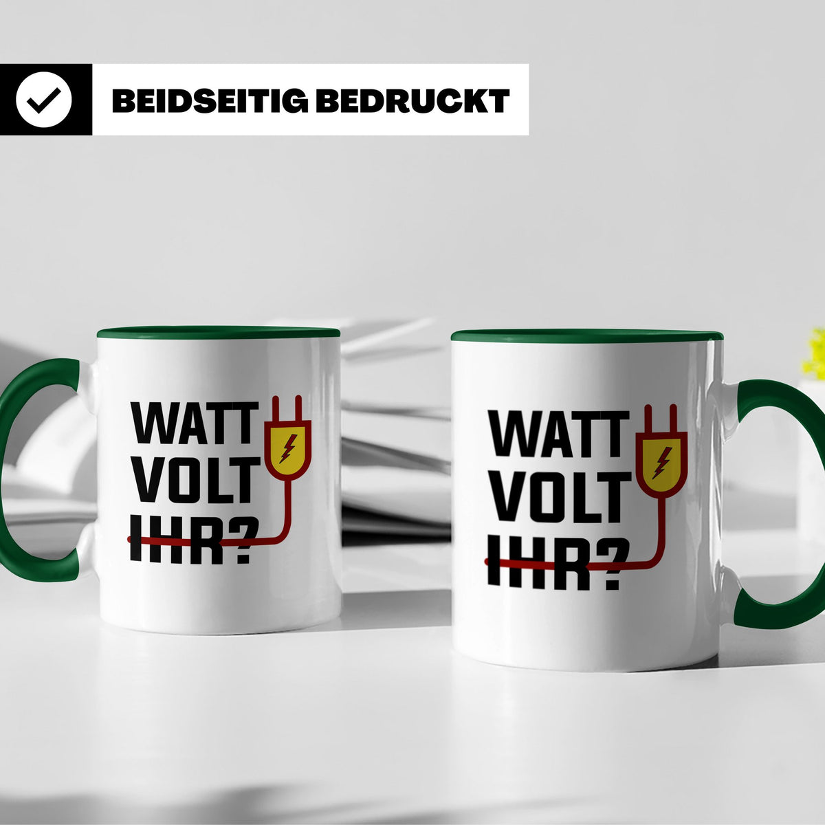 Elektriker Tasse - Stromschlag Gefahr - Techniker Geschenkid – Grün [farbe:grün]