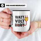 Elektriker Tasse - Stromschlag Gefahr - Techniker Geschenkid – Schwarz [farbe:schwarz]