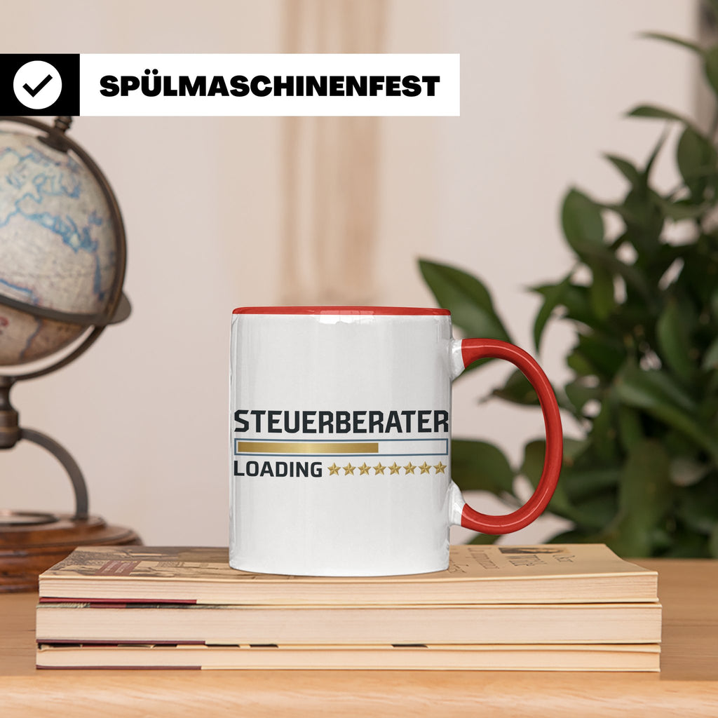 Steuerberater Tasse Loading | Geschenk bestandene Prüfung, l – Rot [farbe:rot]