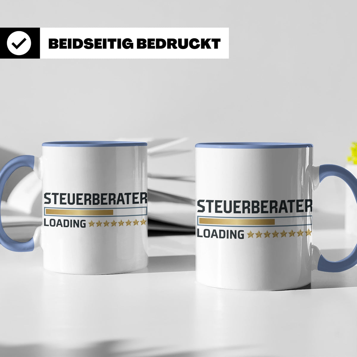 Steuerberater Tasse Loading | Geschenk bestandene Prüfung, l – Blau [farbe:blau]