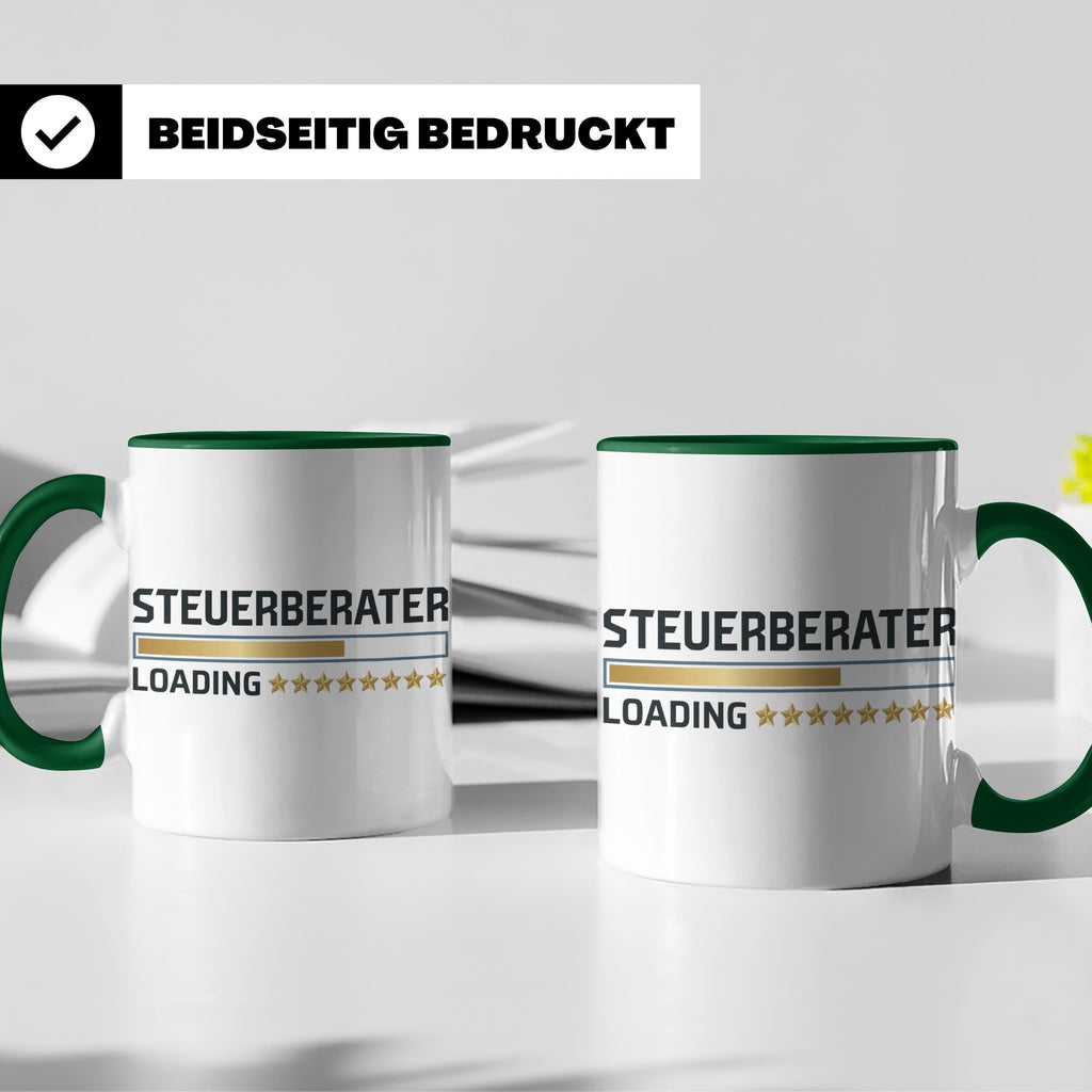 Steuerberater Tasse Loading | Geschenk bestandene Prüfung, l – Grün [farbe:grün]