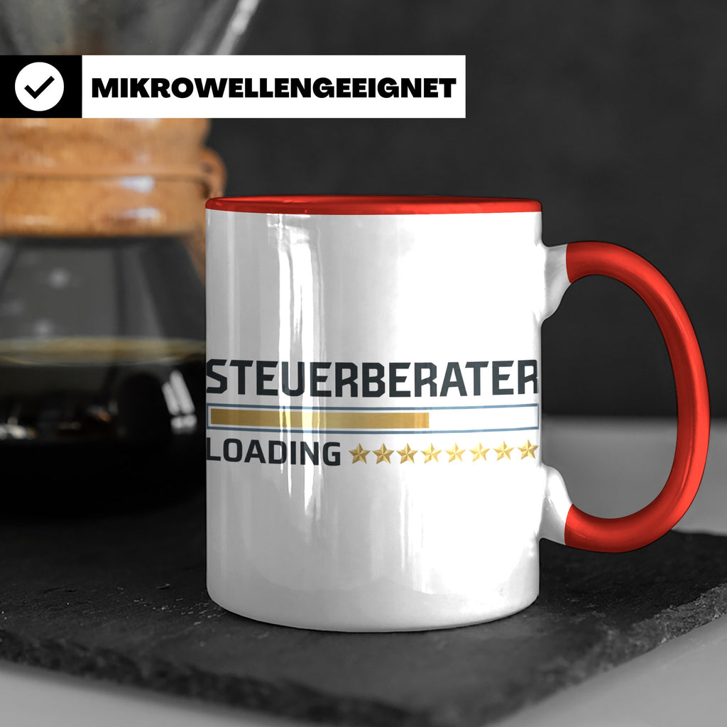 Steuerberater Tasse Loading | Geschenk bestandene Prüfung, l – Rot [farbe:rot]