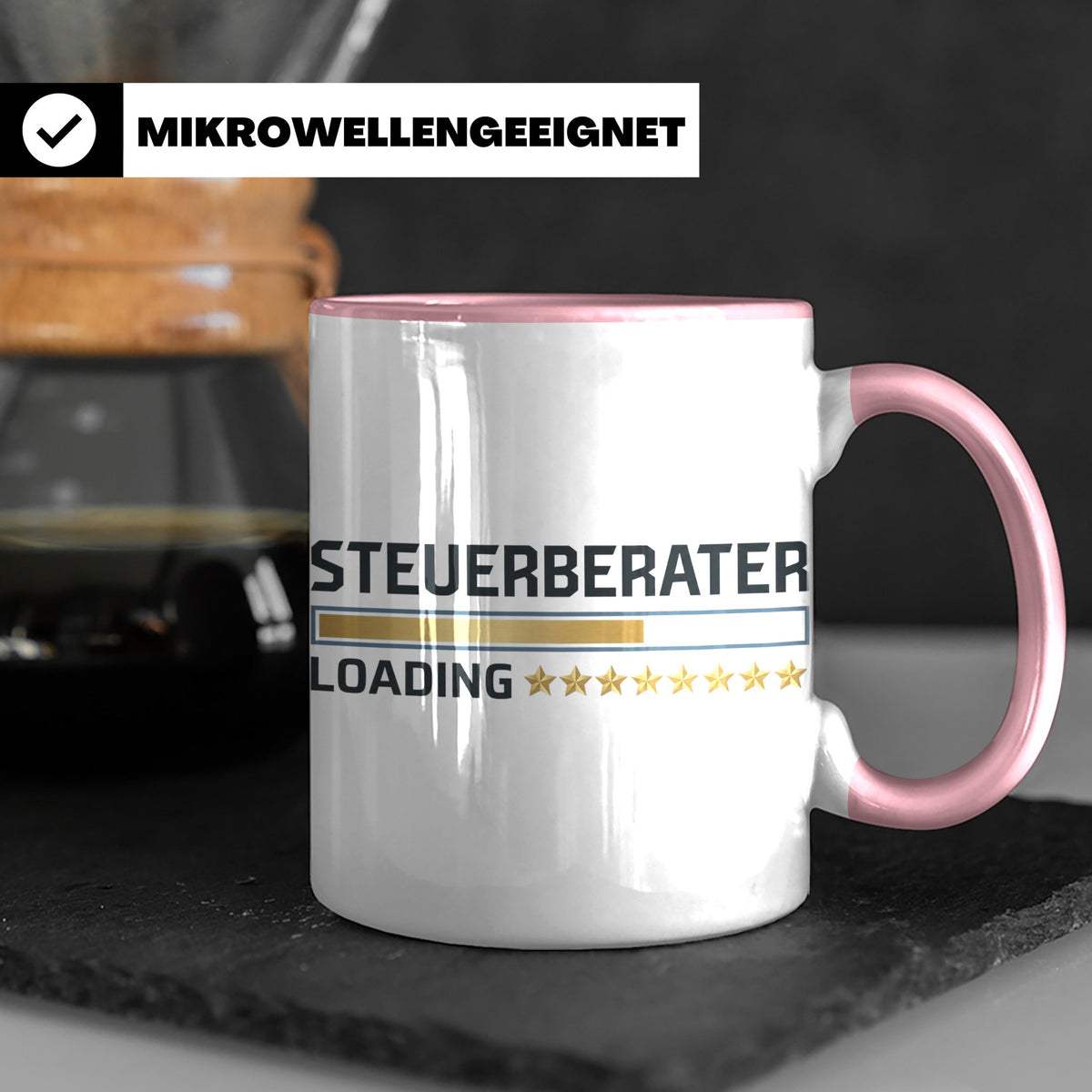 Steuerberater Tasse Loading | Geschenk bestandene Prüfung, l – Rosa [farbe:rosa]