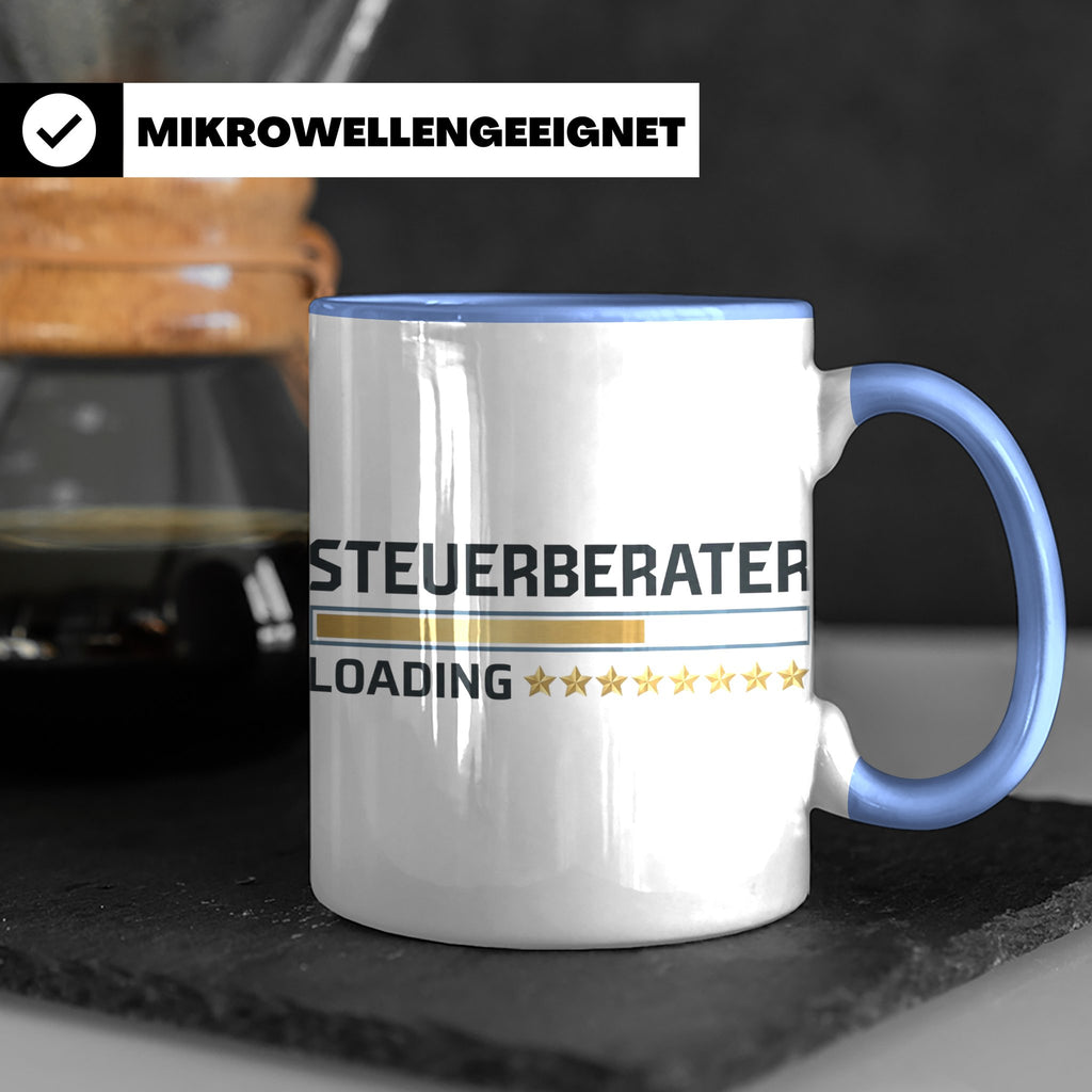Steuerberater Tasse Loading | Geschenk bestandene Prüfung, l – Blau [farbe:blau]