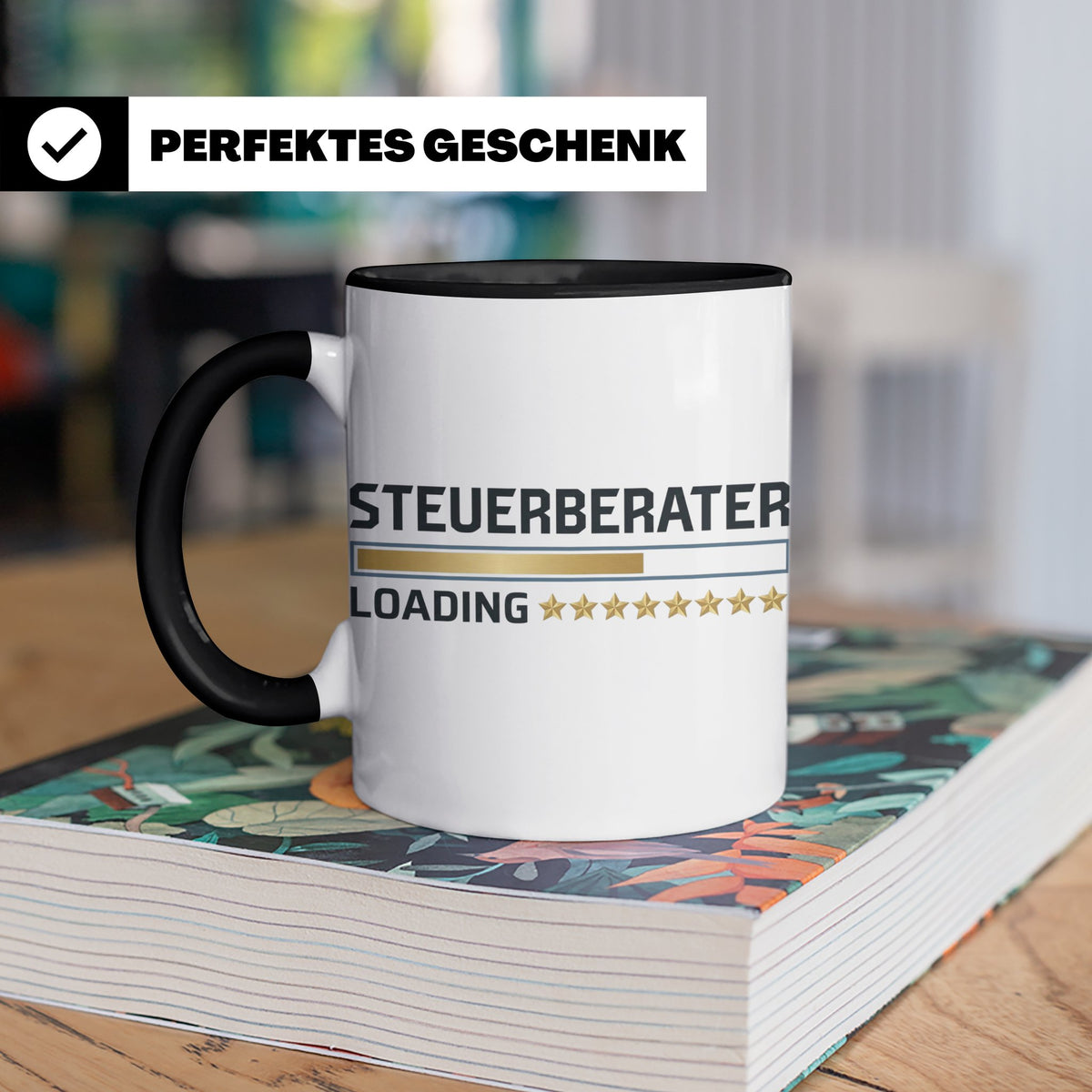 Steuerberater Tasse Loading | Geschenk bestandene Prüfung, l – Schwarz [farbe:schwarz]
