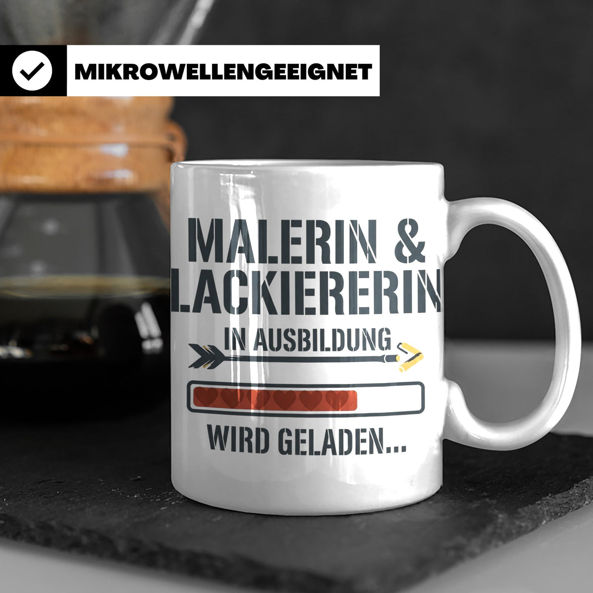 Malerin & Lackiererin Tasse für Azubi in Ausbildung, Geschen – Weiß [farbe:weiß]