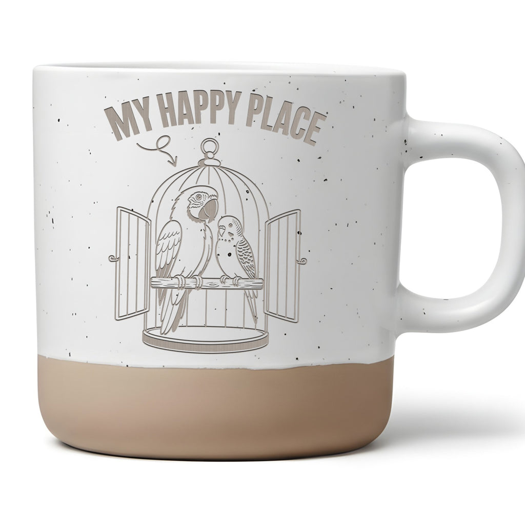 Papagei Tasse My Happy Place - Lustiges Geschenk für Vogelhalter - Wel – Bild 1