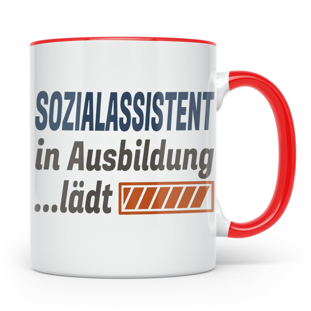 Sozialassistent in Ausbildung Tasse mit Spruch Ladebalken lä – Rot [farbe:rot]