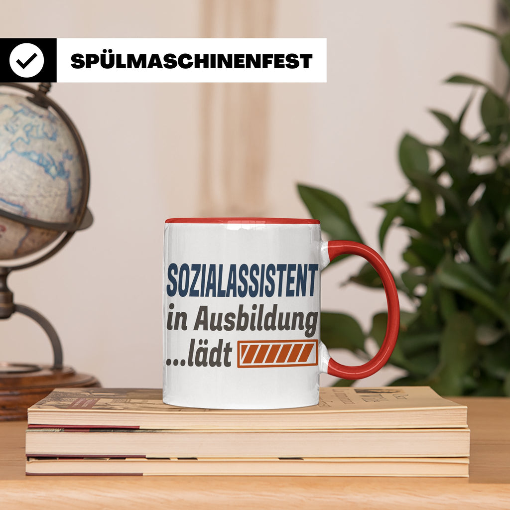 Sozialassistent in Ausbildung Tasse mit Spruch Ladebalken lä – Rot [farbe:rot]