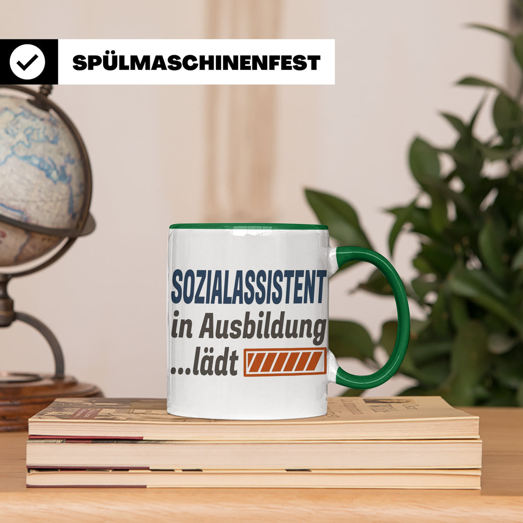 Sozialassistent in Ausbildung Tasse mit Spruch Ladebalken lä – Grün [farbe:grün]