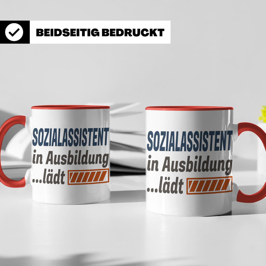 Sozialassistent in Ausbildung Tasse mit Spruch Ladebalken lä – Rot [farbe:rot]