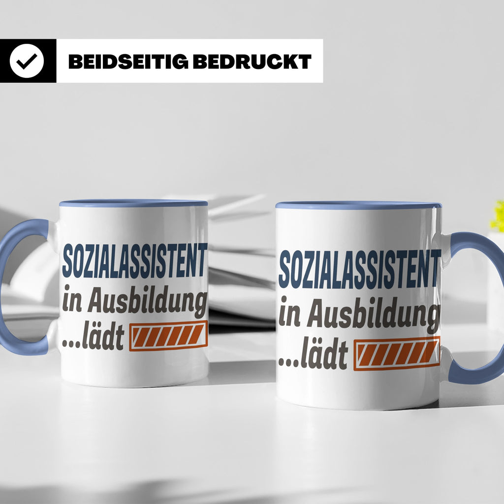 Sozialassistent in Ausbildung Tasse mit Spruch Ladebalken lä – Blau [farbe:blau]