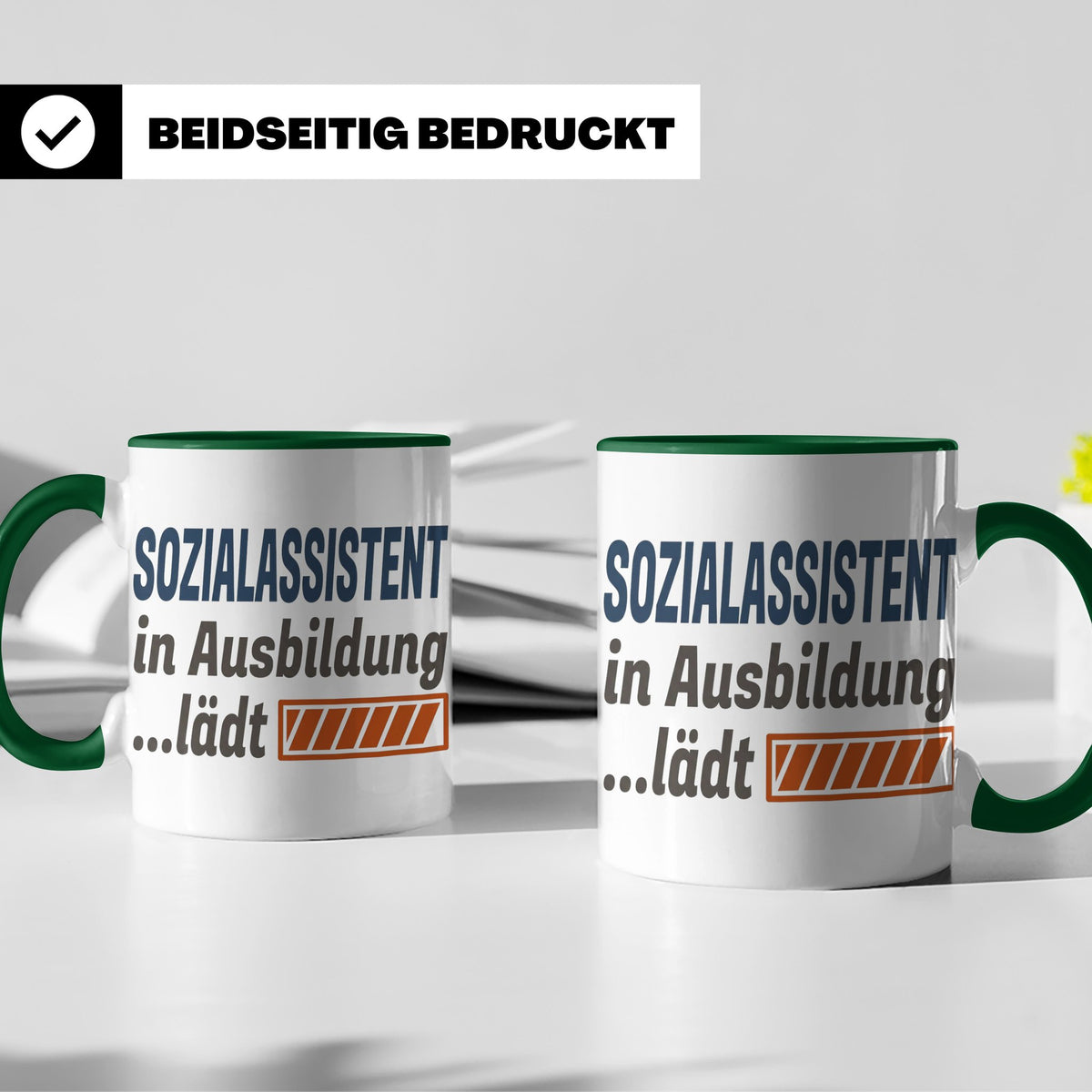 Sozialassistent in Ausbildung Tasse mit Spruch Ladebalken lä – Grün [farbe:grün]