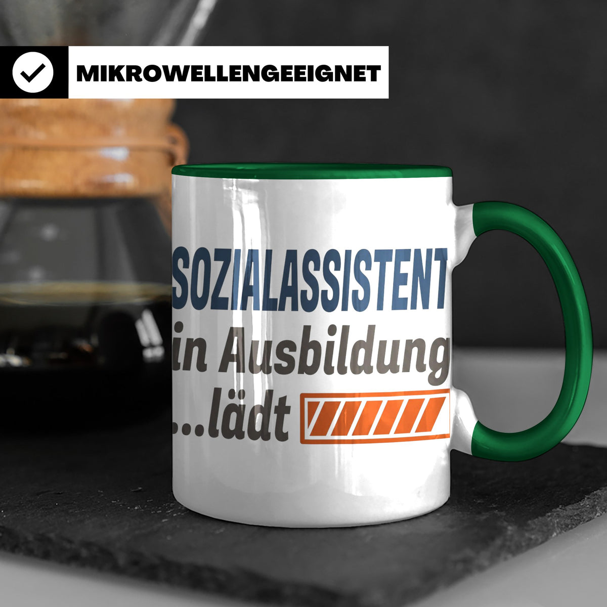 Sozialassistent in Ausbildung Tasse mit Spruch Ladebalken lä – Grün [farbe:grün]