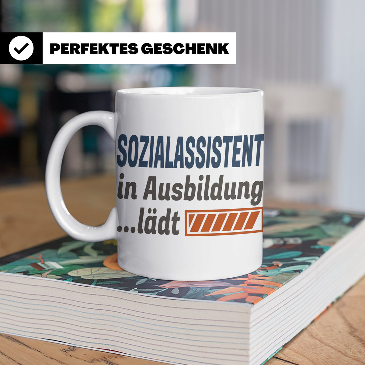 Sozialassistent in Ausbildung Tasse mit Spruch Ladebalken lä – Weiß [farbe:weiß]