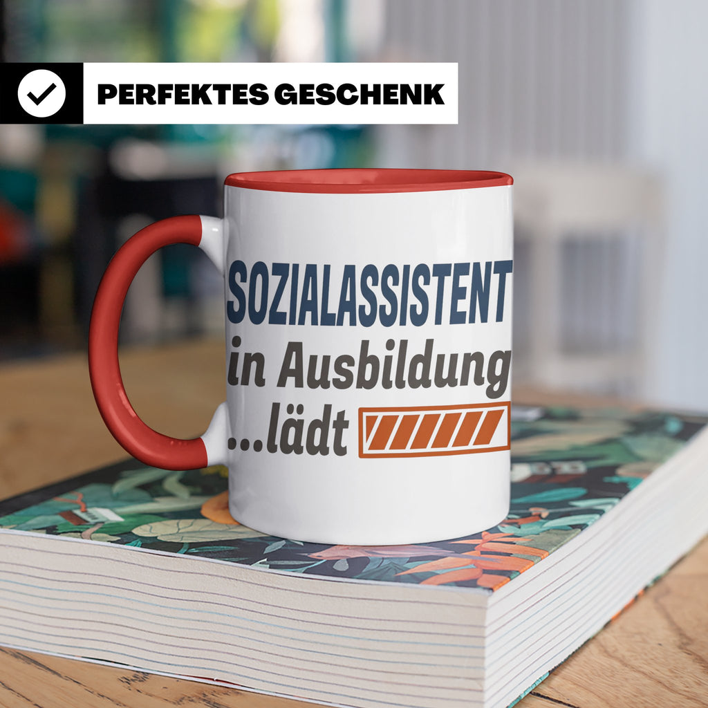 Sozialassistent in Ausbildung Tasse mit Spruch Ladebalken lä – Rot [farbe:rot]
