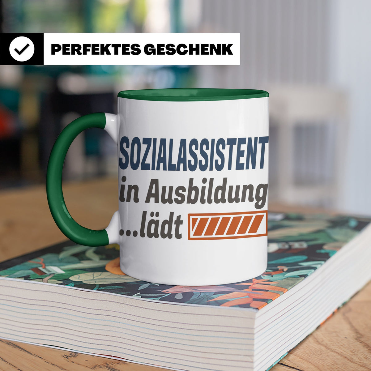 Sozialassistent in Ausbildung Tasse mit Spruch Ladebalken lä – Grün [farbe:grün]