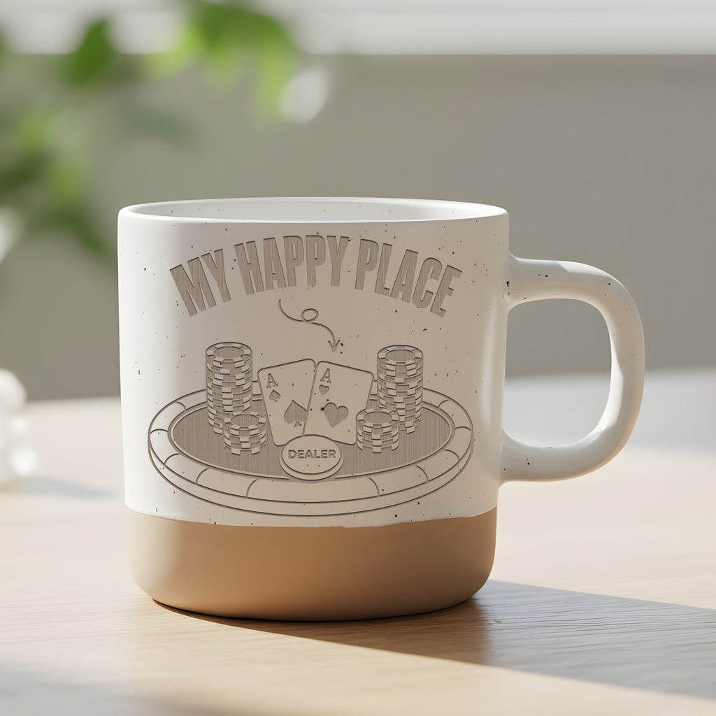 Poker Tasse My Happy Place - Lustiges Geschenk für Kartenspieler - Cas – Bild 6