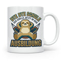 Ausbildung Tasse Faultier Bye Bye Schule Geschenk für Azubi  – Weiß [farbe:weiß]