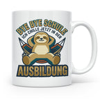 Ausbildung Tasse Faultier Bye Bye Schule Geschenk für Azubi  – Weiß [farbe:weiß]