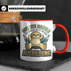 Ausbildung Tasse Faultier Bye Bye Schule Geschenk für Azubi  – Rot [farbe:rot]