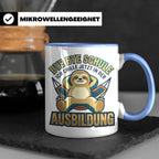 Ausbildung Tasse Faultier Bye Bye Schule Geschenk für Azubi  – Blau [farbe:blau]
