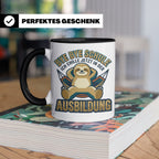 Ausbildung Tasse Faultier Bye Bye Schule Geschenk für Azubi  – Schwarz [farbe:schwarz]