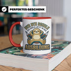 Ausbildung Tasse Faultier Bye Bye Schule Geschenk für Azubi  – Rot [farbe:rot]