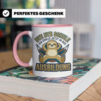 Ausbildung Tasse Faultier Bye Bye Schule Geschenk für Azubi  – Rosa [farbe:rosa]