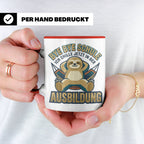 Ausbildung Tasse Faultier Bye Bye Schule Geschenk für Azubi  – Rot [farbe:rot]