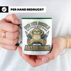 Ausbildung Tasse Faultier Bye Bye Schule Geschenk für Azubi  – Grün [farbe:grün]