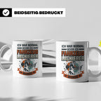 Fahrzeuglackierer Tasse mit Spruch 'Ich war normal', Geschen – Weiß [farbe:weiß]