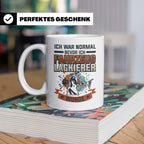 Fahrzeuglackierer Tasse mit Spruch 'Ich war normal', Geschen – Weiß [farbe:weiß]