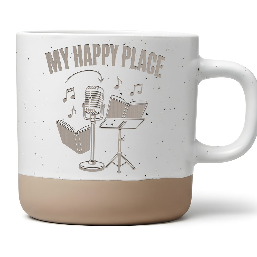 Mikrofon Tasse My Happy Place - Geschenk für Sänger Chor Mitglied - Mu – Bild 1