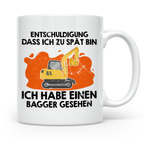 Bagger Tasse - Baustellenfahrzeug Motiv für Bauarbeiter & Ba – Weiß [farbe:weiß]