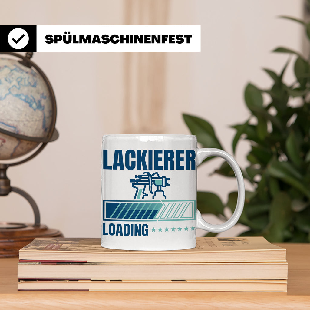 Lackierer Tasse mit Spruch Loading | Kaffeetasse für Maler,  – Weiß [farbe:weiß]