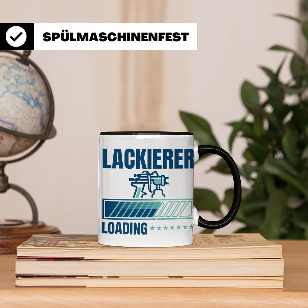 Lackierer Tasse mit Spruch Loading | Kaffeetasse für Maler,  – Schwarz [farbe:schwarz]