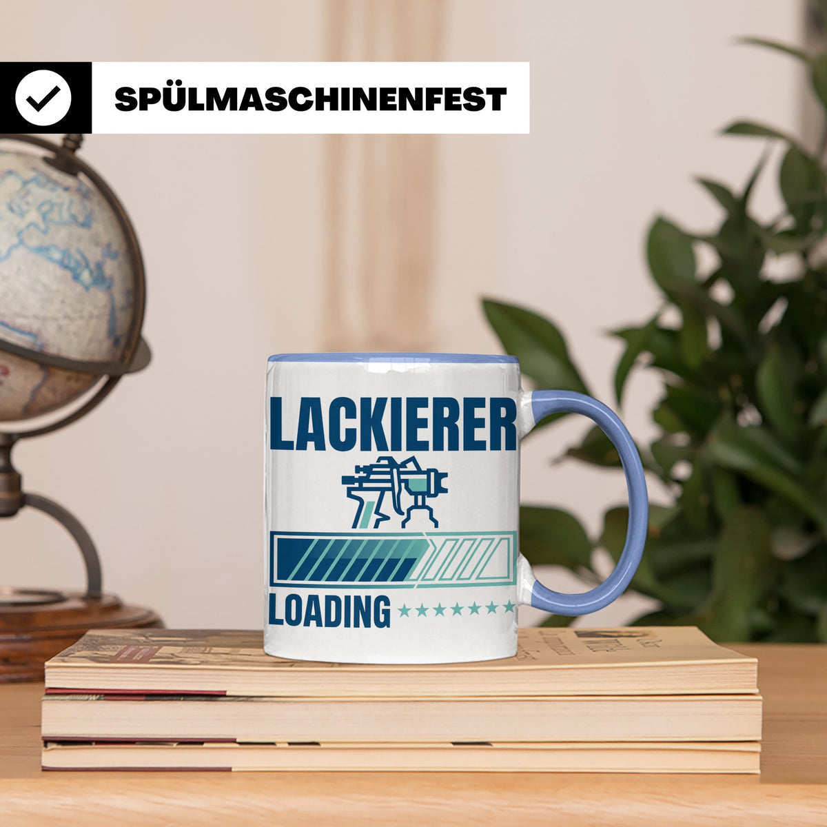 Lackierer Tasse mit Spruch Loading | Kaffeetasse für Maler,  – Blau [farbe:blau]