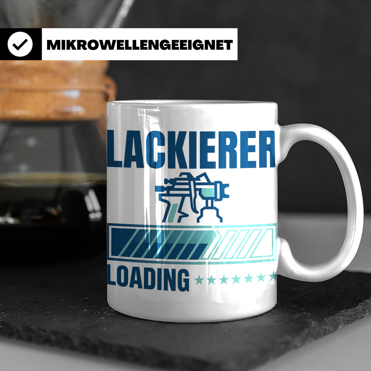 Lackierer Tasse mit Spruch Loading | Kaffeetasse für Maler,  – Weiß [farbe:weiß]
