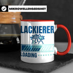 Lackierer Tasse mit Spruch Loading | Kaffeetasse für Maler,  – Rot [farbe:rot]