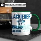 Lackierer Tasse mit Spruch Loading | Kaffeetasse für Maler,  – Grün [farbe:grün]