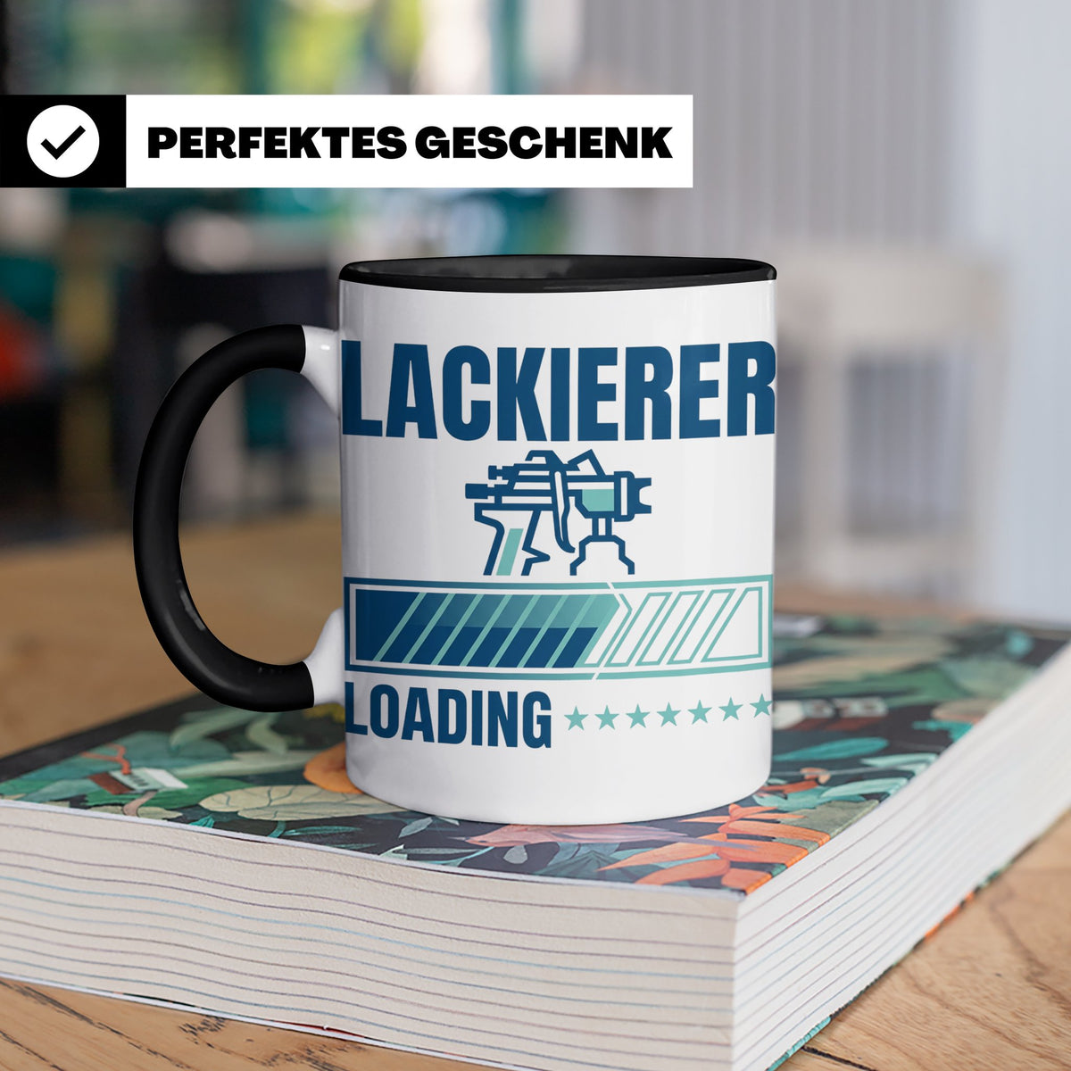 Lackierer Tasse mit Spruch Loading | Kaffeetasse für Maler,  – Schwarz [farbe:schwarz]