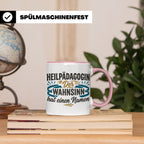 Heilpädagogin Tasse mit Spruch Der Wahnsinn hat einen Namen  – Rosa [farbe:rosa]