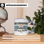 Heilpädagogin Tasse mit Spruch Der Wahnsinn hat einen Namen  – Blau [farbe:blau]