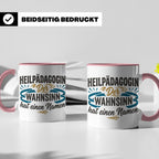 Heilpädagogin Tasse mit Spruch Der Wahnsinn hat einen Namen  – Rosa [farbe:rosa]
