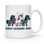 Heilpädagogin Tasse lustig Einhorn Beamter Anwalt Kaffeebech – Weiß [farbe:weiß]