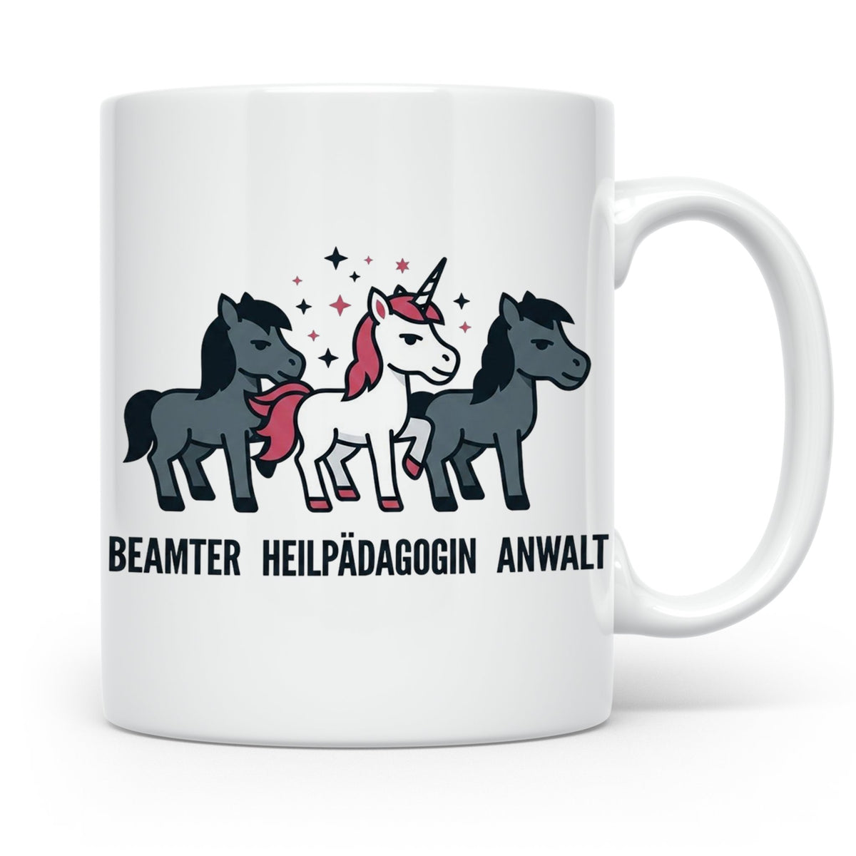 Heilpädagogin Tasse lustig Einhorn Beamter Anwalt Kaffeebech – Weiß [farbe:weiß]